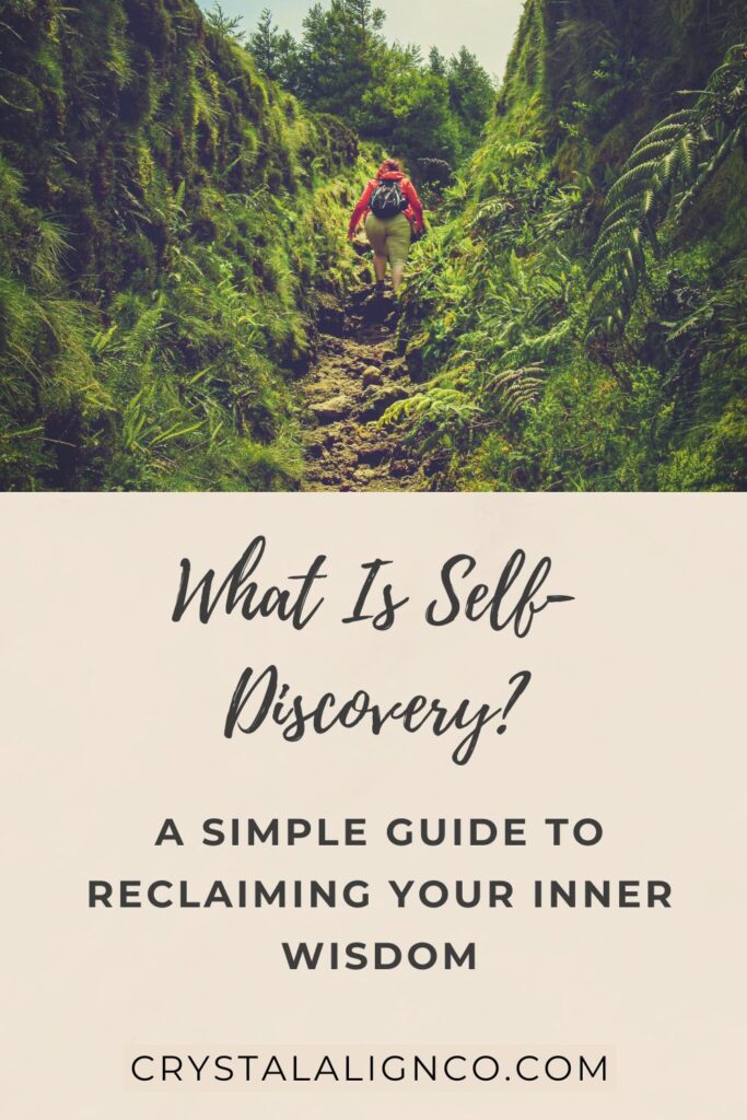 A man hiking up a steep trail with the words What is Self Discover? a simple guide to reclaiming your inner wisdom