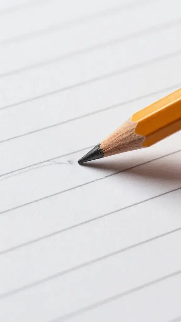Closeup of a single plan journal with a pencil jotting goals