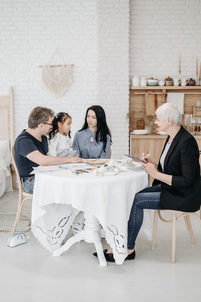 a family having a conversation about setting boundaries with family