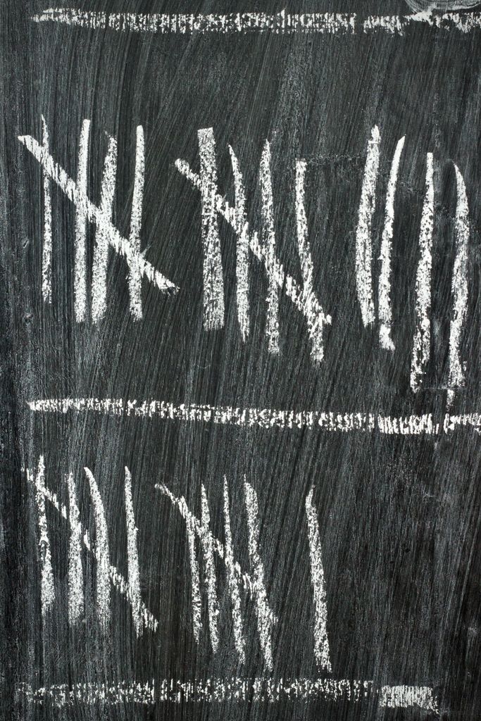 Chalkboard with tally marks symbolizing counting or tracking progress.