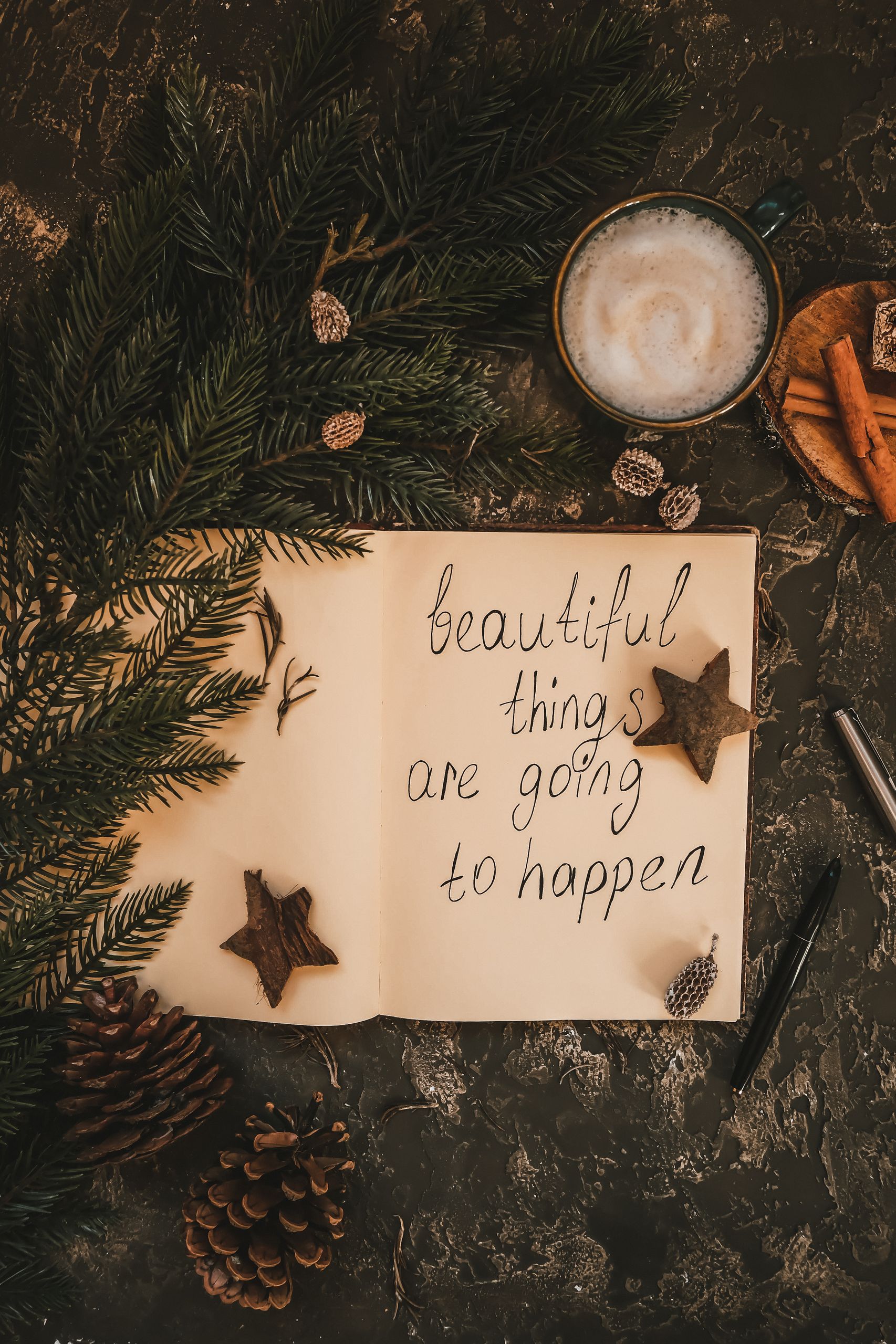 Festive arrangement featuring a hopeful message, perfect for holiday inspiration.